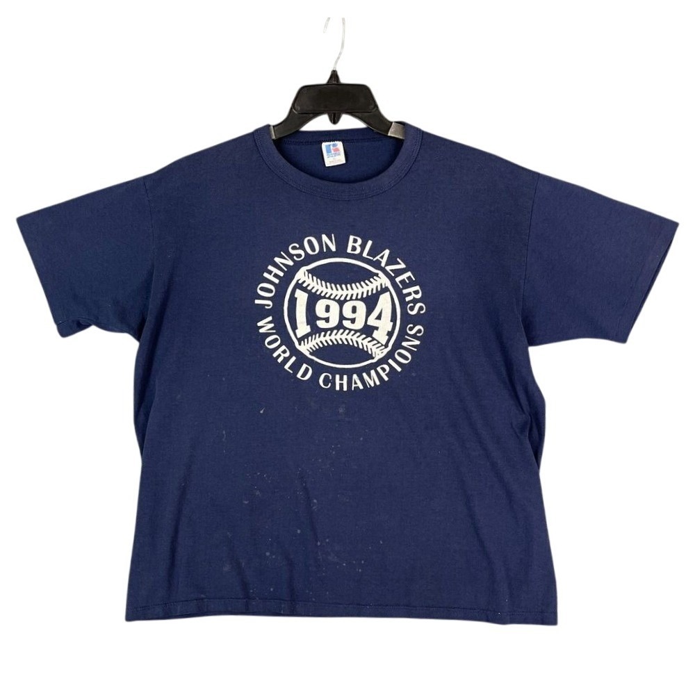 Single Stitch‎ Baseball Shirt Extra Large Mens 1994 Champions USA Softball Blue